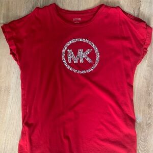 Michael Kors cold shoulder top with bling size medium